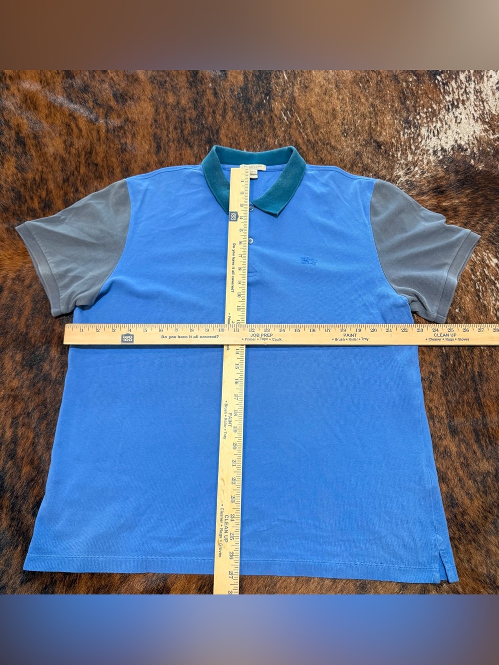Men Burberry Polo Shirt Casual Pullover Gravenhurst Bright Hydrangea Size XXL - Picture 3 of 12